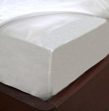 Fitted Sheet Wrinkle free, Pimple free, White Cotton Blend Deep Pockets Fitted Sheet